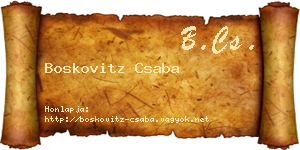 Boskovitz Csaba névjegykártya